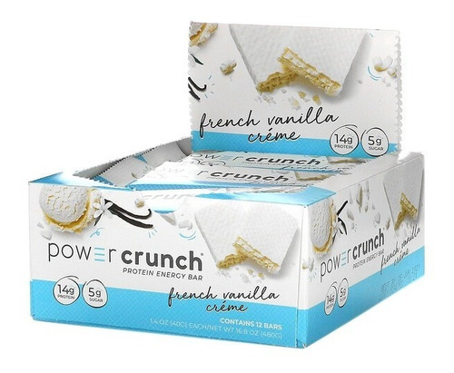 Power Crunch Protein Energy Bar (12 Unid/caixa) - Importado Sabor Vanilla Creme
