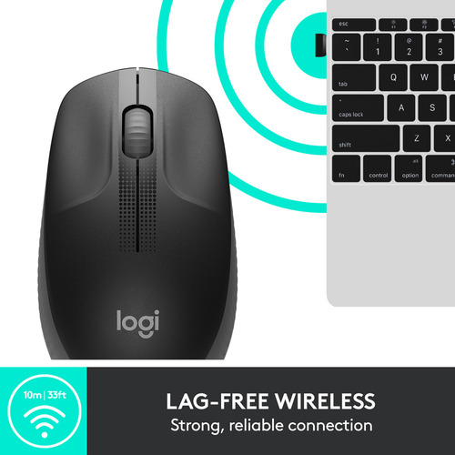 Mouse Sem Fio Logitech M190 Com Pilha Inclusa - Cinza Cinza