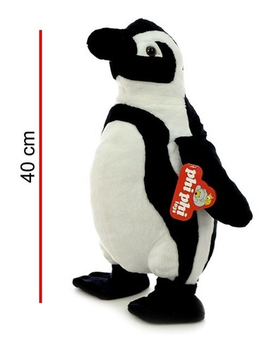 Imagen 2 de 4 de Peluche Animal Pingüino Real Parado 40 Cm.