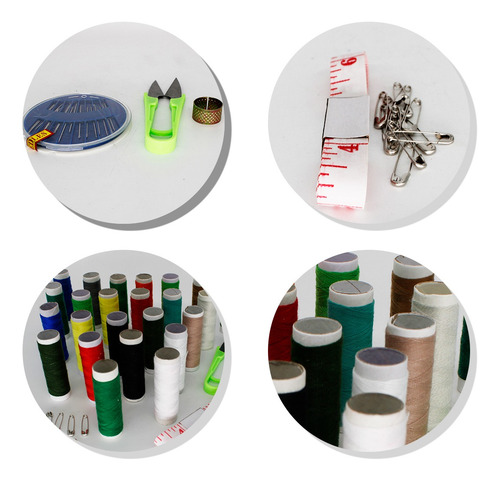 Imagem 6 de 7 de Kit Costura Completo Alfinetes Dedal Agulhas Tesoura 48pçs