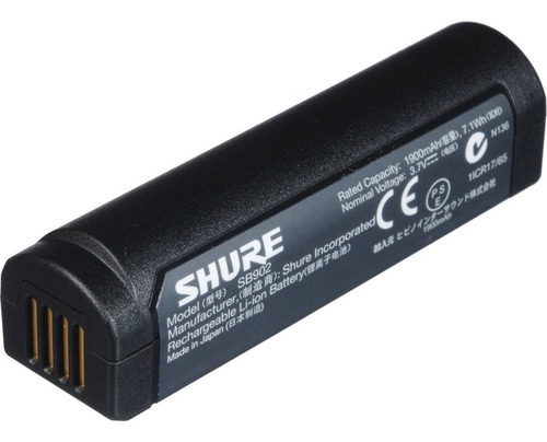Imagen 2 de 3 de Shure Sb902 Batería De Litio Recargable Para Sistemas Glxd