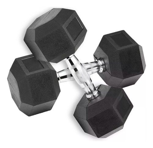 Set X2 Mancuerna Hexagonal Fija 40kg Pesa Para Ejercicio