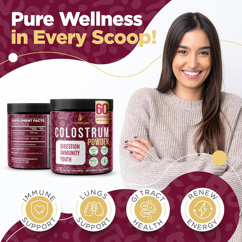 Calostro Bovino En Polvo Colostrum 1500 Mg 40%ig 90g
