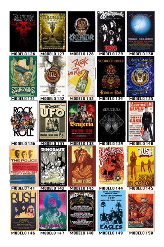Imagem 8 de 10 de Kit 10 Impressos Fotográficos Show Poster De Bandas De Rock