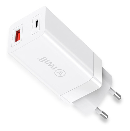 Carregador 65w 2 Saídas Gan Usb C Carrega Computador Book Cor Branco