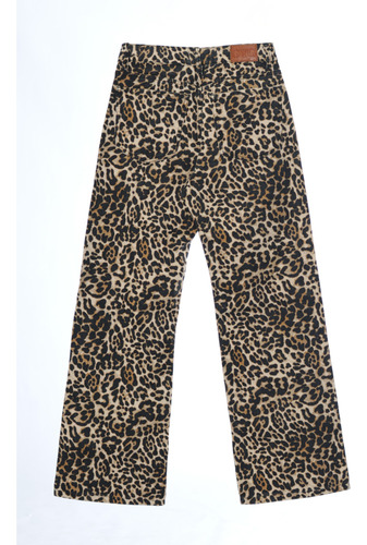 Pantalon Wide Leg Aminal Print Mujer Tiro Medio Infoestilos