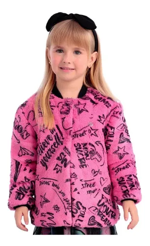 Casaco Pelucia Infantil Pink Mon Sucr Street Art 22006 B.e