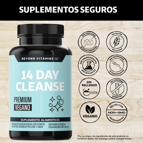 14 Day Cleanse Con Cascara Sagrada Y Probióticos-28 Cápsulas