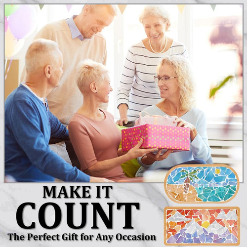 Juego De Posavasos Diy Mosaic Kit Con Diseño De Cocotero Y B