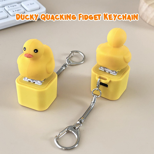 Duckys Quacking Fidget Keychain, Ducky Caps Keychain, Duck