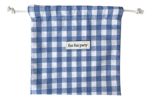 Floral Plaid Drawstring Bag Small Cloth Storage Bag