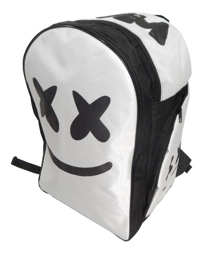 Mochila Marshmello Marshmallow Cara Mascara Casco Escolar