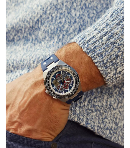 Citizen Special Edition Promaster Sikorsky S-92 Jy8156-00l Correa Azul Bisel Plata Fondo Azul
