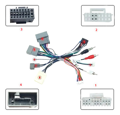 Adaptador De Cable De Alimentación De Radio Android De 16 Pi