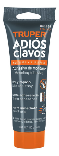 Adhesivo De Montaje Adios Clavos / No Mas Clavos Truper 
