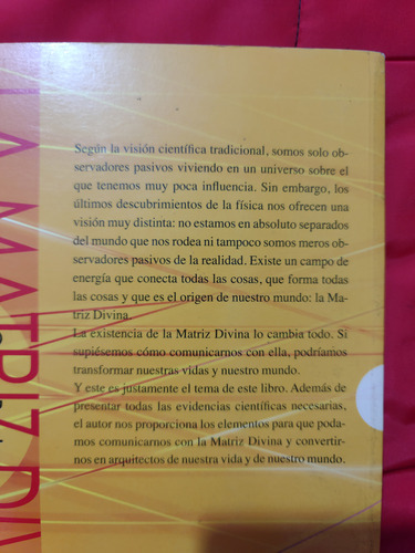 Libro La Matriz Divina. Gregg Braden (Usado)