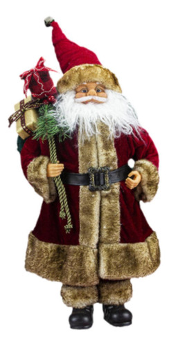 Figura De Papá Noel De Pie, Adorno Navideño Marrón Rojizo