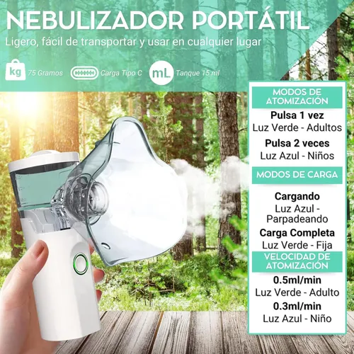 Nebulizador Recargable Portátil Adulto Y Pediátrico