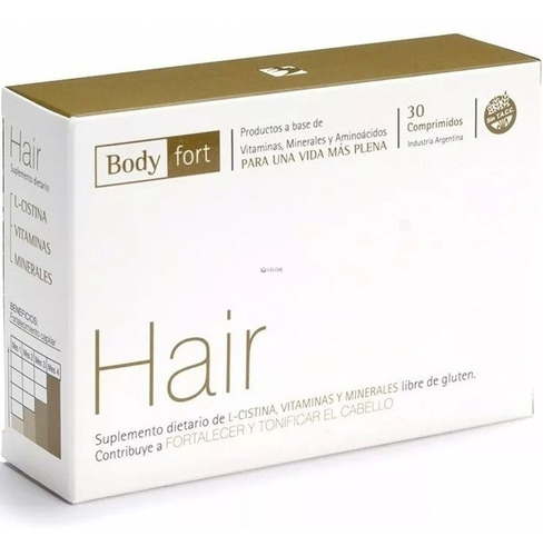 Hair 30 Comp. Bodyfort Natufarma L- Cistina Vitaminas 