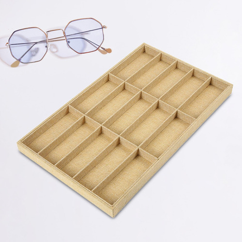 Bandeja Expositora De Gafas, Caqui 15 Cuadrícula Lino