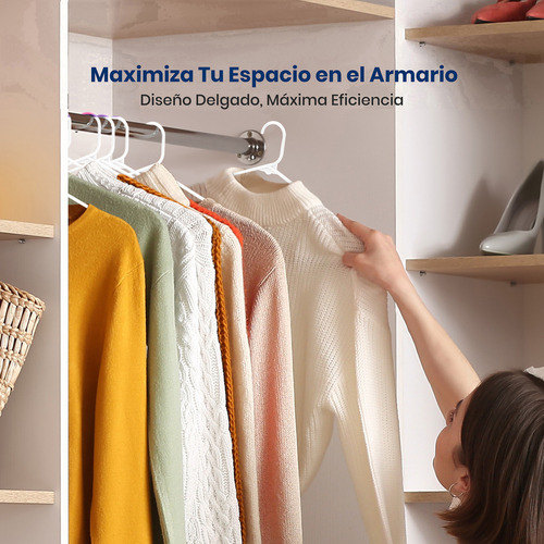 100 Ganchos de Plástico Serenelife Antideslizantes Ahorradores de Espacio Duraderos y Resistentes para Camisas Suéteres Sudaderas Abrigos Pantalones y Vestidos Blanco SLHPL100