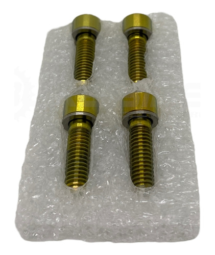 Parafuso Titanio Arstop Bike P/ Pinça De Freio 4un Dourado