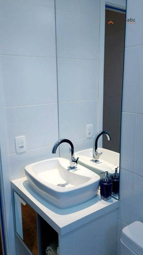 Apartamento Mobiliado Com 2 Dormitórios À Venda, 48 M² Por R$ 295.000 - Parque Das Nações - Santo André/sp - Ap1624