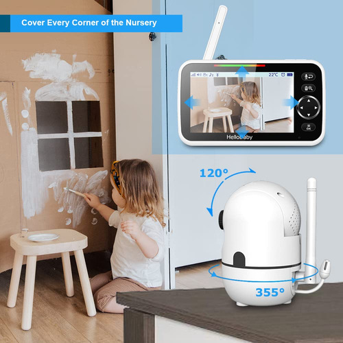 Hellobaby Monitor Bebé 5 Cámara Audio 30h Bat Pan-tilt-zoom