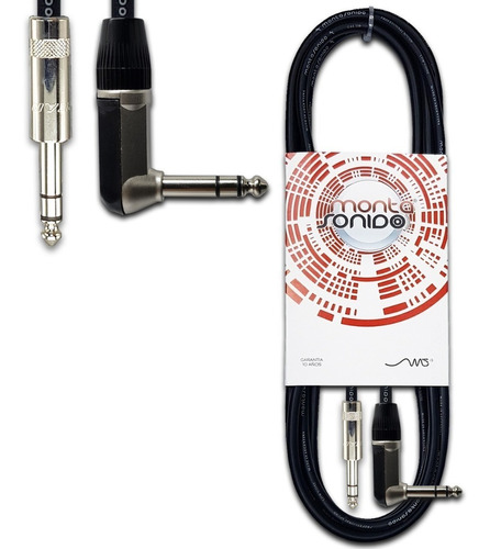 Cable Plug Trs A Codo 90 L Stereo Balanceado 3 Mts Mscables