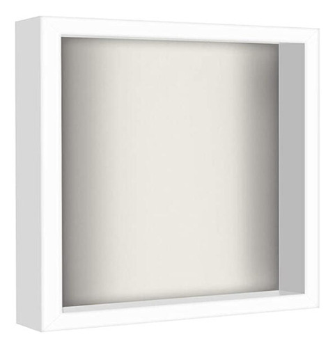 Portarretratos Marco 5cm Profundidad 20x20cm Madera Acrilico Color Blanco Shadow