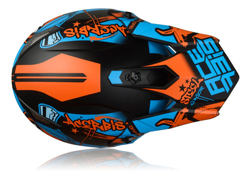 Casco Junior Azul/rojo S.52 Color Azul Diseño Solid Tamaño Del Casco M