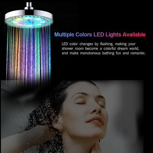 Regadera Led 8 Pulgadas Cambio De Color Automático Para Baño