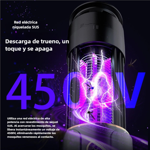 Lámpara Repelente Eléctrica Recargable Mata Mosquitos Mosca 4500V Usb Color Azul