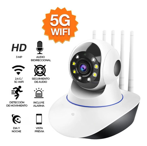 Camara Vigilancia Wifi Banda Dual 5 Antenas 360º