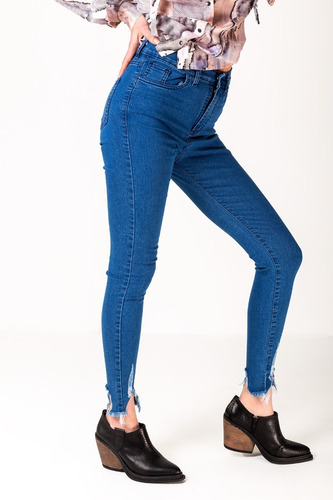 Jean De Mujer Skinny Roturas En Tobillos