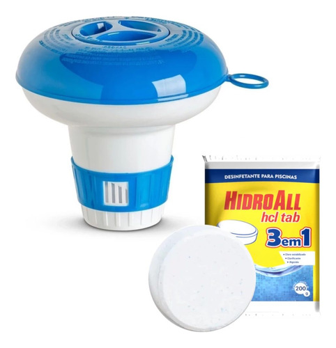 Mini Flutuador Clorador +pastilha De Cloro 200g Para Piscina