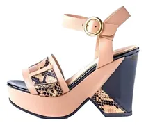 Comprar Sandalia Mujer Cuero Saverio Di Ricci Reptil Oro Jena.