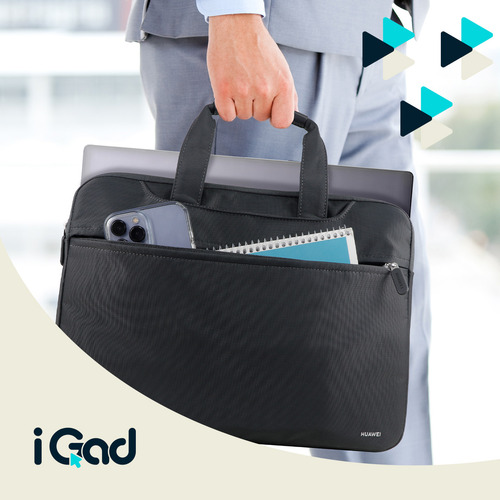 Maletin Para Laptop Huawei 14 In Resistente Al Agua Diseño Ergonómico Ligera Y Segura Bolsillos Multiusos Ideal Para Viajes Color Gris