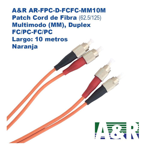 A&r Patch Cord De Fibra Mm Duplex Fc/pc - Fc/pc 10m
