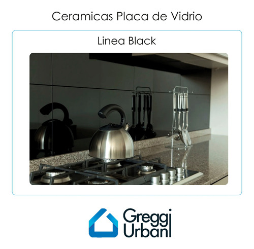 Ceramica Placa Vidrio Crisarte Black 60x30