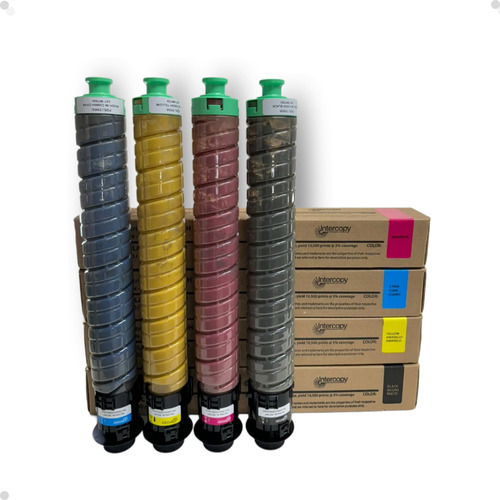 Kit Cartuchos Intercopy Toner Compatível Ricoh Imc2500 2000 Bk, C, Y, M