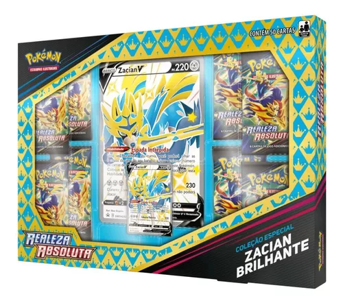 Kit 3 Latas Pokémon Realeza Absoluta COPAG Original 15 Booster Carta TCG