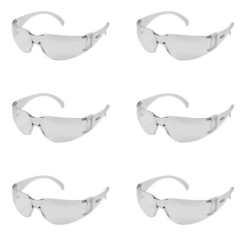 6 Piezas Lentes Seguridad Foy Transparentes Policarbonato