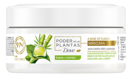 Máscara Dove Poder De Las Plantas Fuerza + Bambú 190ml