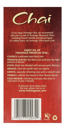 Twinings Té Chai Tea, 20 Ct