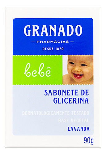 Sabão em barra Granado de Glicerina Lavanda Bebê de 90 g