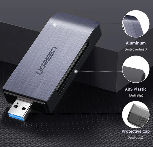 Card Reader Usb 3.0 Otg Diseño Aluminio Sd Tf Compact Flash