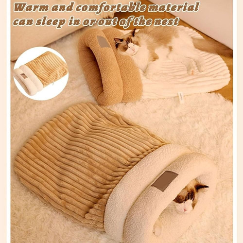 Saco De Dormir Para Gatos, Cama Cálida De Algodón, Suave Fel