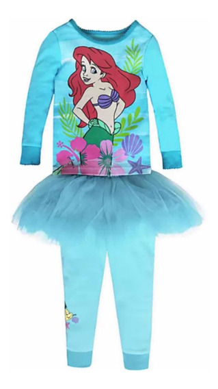 Disney Pijama para niñas La Sirenita Ajuste Ceñido 
