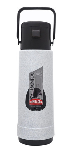 Termo Lumilagro Bomba Panda de vidrio 1L gris mármol